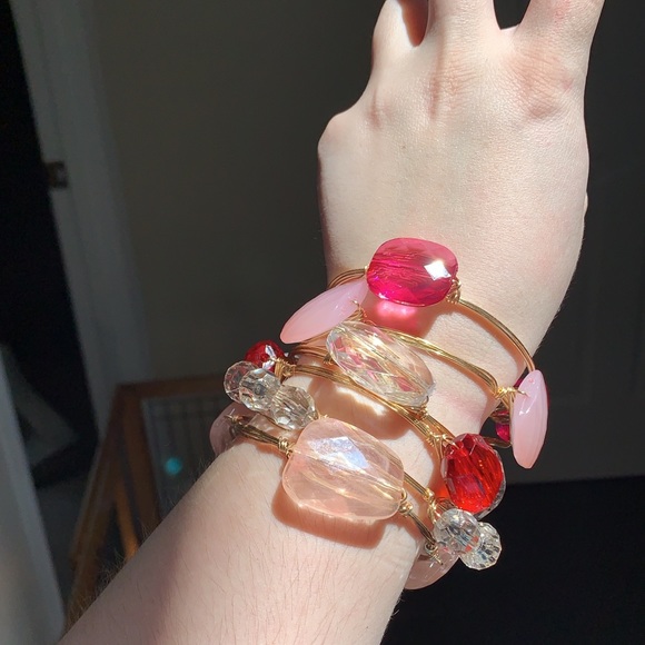 ⭐️LAST! Handmade Champagne Wire Wrapped Bangle - Picture 4 of 7